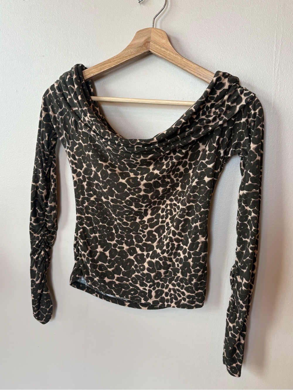 Cotton On leopard off the shoulder shirt
